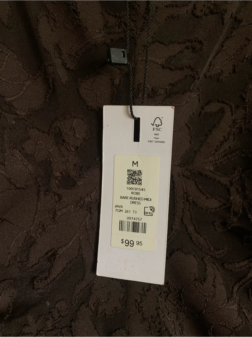 NWT DYNAMITE Java Ruched Spaghetti Strap Evening Dress - Picture 3 of 3